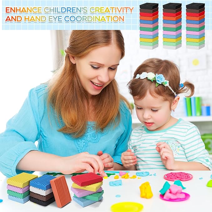 Syhood 96 Pieces Non Drying Modeling Clay 10.6lbs Modeling Clay Gift Set 1.76 Ounce Each for Kids Classroom Arts and Crafts Projects Play Kit(12 Colors)