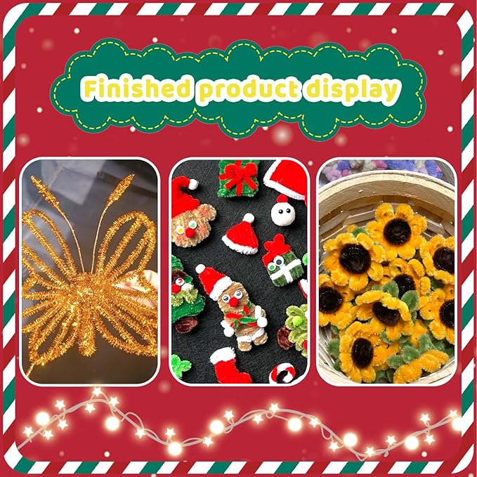 Hssugi Gold Pipe Cleaners, 100PCS Pipe Cleaners Craft Supplies, Glitter Golden Pipe Cleaners Bulk Fuzzy Sticks for DIY Art and Craft Projects Home Decoration