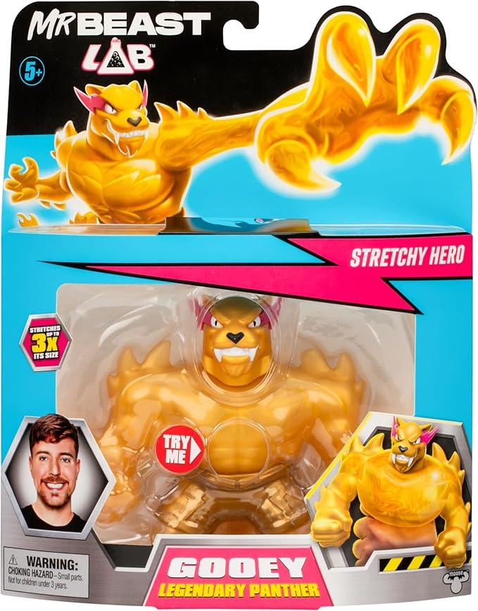 MrBeast Lab Heroes of Goo JIT Zu Goo Legendary Panther, Squeeze, Squish and Stretch MrBeast's Panther Up to 3 Times Its Size