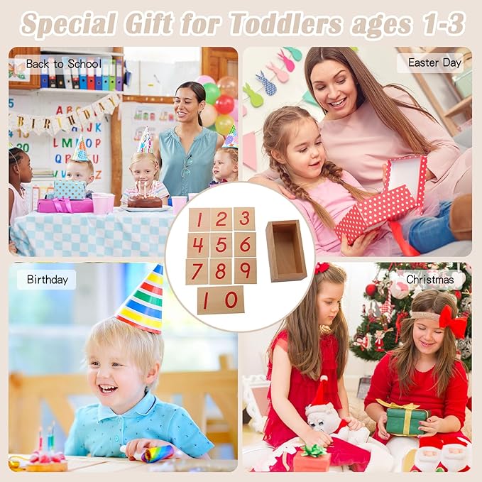 Montessori Math Materials Numeral Cards for Preschool Early Learning Tool