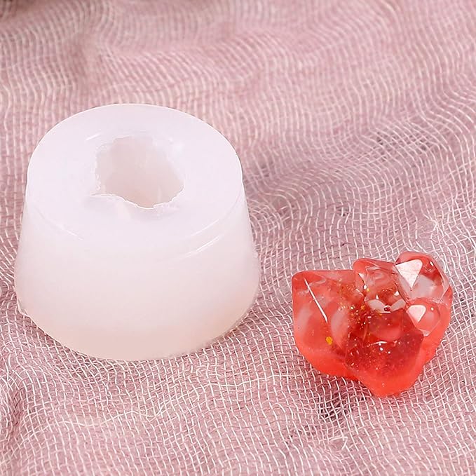 Woohome 24PCS Iceberg Crystal Resin Silicone Mold Set Include 8PCS Resin Crystal Silicone Molds 10 PCS Strip Resin Molds, 4 Color Fine Glitter for Resin Tray Decoration, Home Decoration
