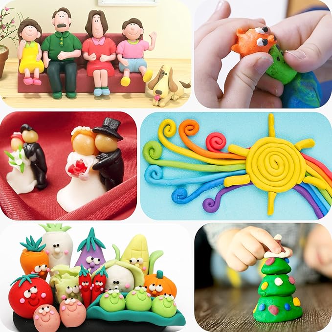 IGaiety Polymer Clay 110 Colors Oven Bake Clay Kit DIY Baking Clay Modeling Craft Clay with Sculpting Tools and Accessories 245 Pcs Non-Toxic Ideal Gift for Beginner Adults Kids Jewelry Making