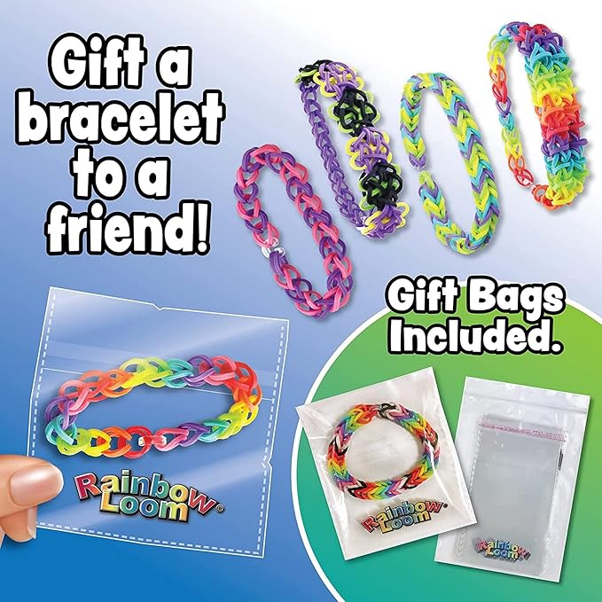 Rainbow Loom® Combo Set, Features 4000+ Colorful Rubber Bands, 2 Step-by-Step Bracelet Instructions, Organizer Case, Great Gift for Kids 7+ to Promote Fine Motor Skills