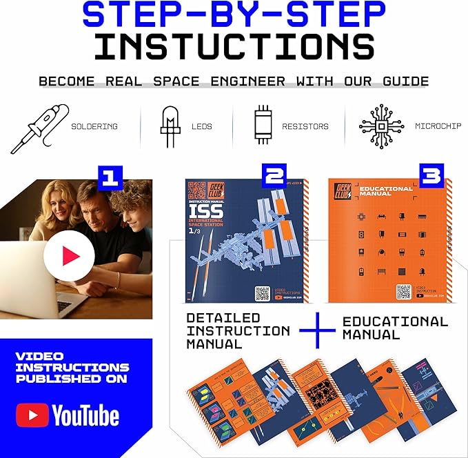 Space-O DIY Science Kit - Solar Powered International Space Station Electronic Science Kits - Educational Model Kits for 14+ Year Old Teens - Smart Science Toys Gifts for Teenagers, Adults