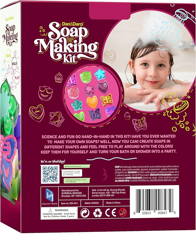 Dan&Darci Soap Making Kit for Kids - Crafts Science Toys - Birthday Easter Gifts for Girls and Boys Age 6-12 Years Girl DIY Kits - Best Educational Craft Activity Gift for 6-12 Year Old Kid