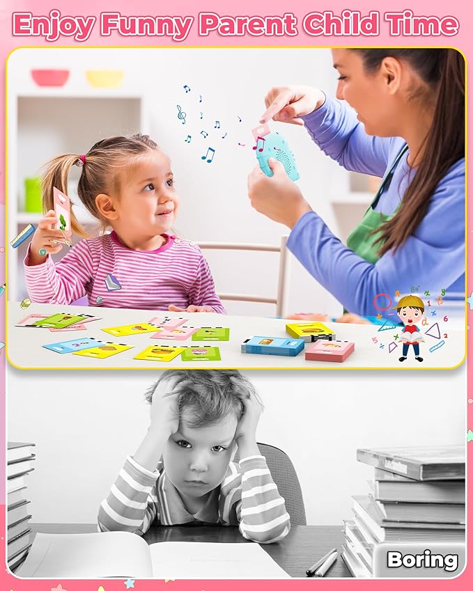 KOKODI Talking Flash Cards for Toddler Girls Toys Age 2-5, Speech Therapy Toys 224 Sight Words Speech Therapy Toys Learning Alphabet Educational Christmas Birthday Gifts for Boys Girls