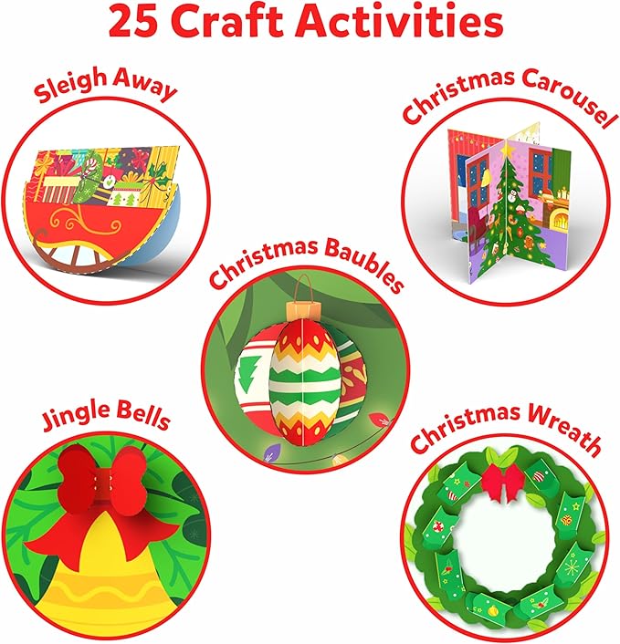 Skillmatics Art & Craft Christmas Kit - Snip, Snip Holiday Magic, Develop Scissor Skills, Child Safe, TikTok Viral Sensation, Fun & Creative, Gifts for Ages 3, 4, 5, 6, 7