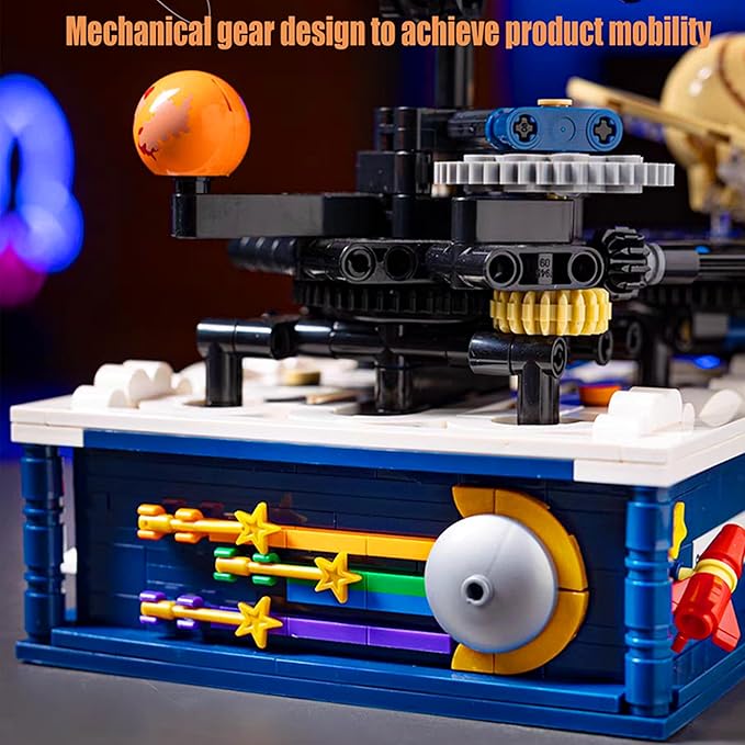 Solar System Building Toys, Rotatable Educational Toys for Science Experiments,Lighted Ornaments for The Night,Birthday Gift for Ages 8 up,Gifts for Christmas (775 Pieces)