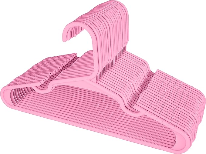 Utopia Home 40 Pack Kids Hangers - 11.5 Inch Plastic Baby Hangers for Closet - Childrens Hanger for Clothes & Infant Hanger for Closet - Ideal for Everyday Standard Use (Baby Pink)