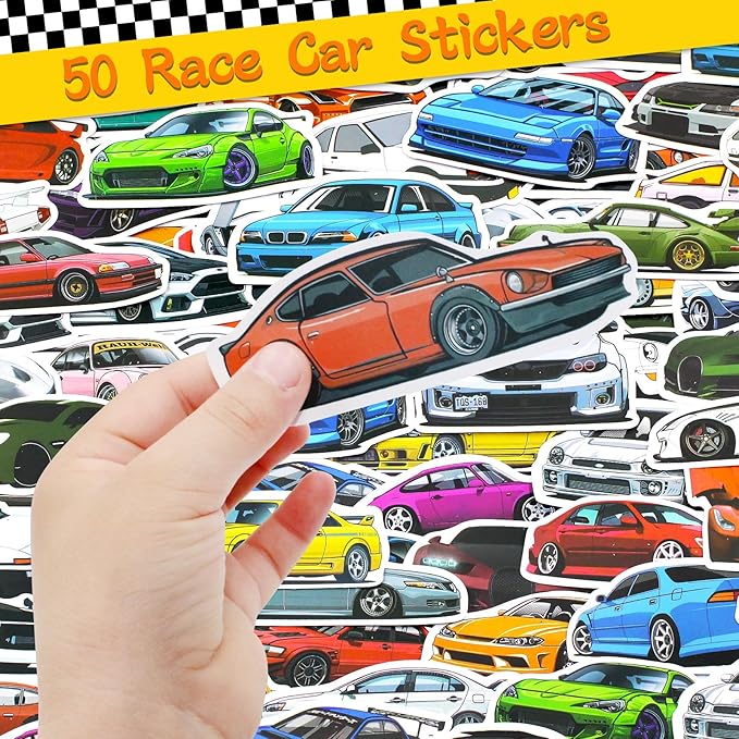 110 PCS Race Car Party Favors Birthday Supplies with Drinking Straws, Silicone Bracelets, Bubble Wands, Keychains, and Racing Car Pinata for Boys Goodie Bag Stuffers