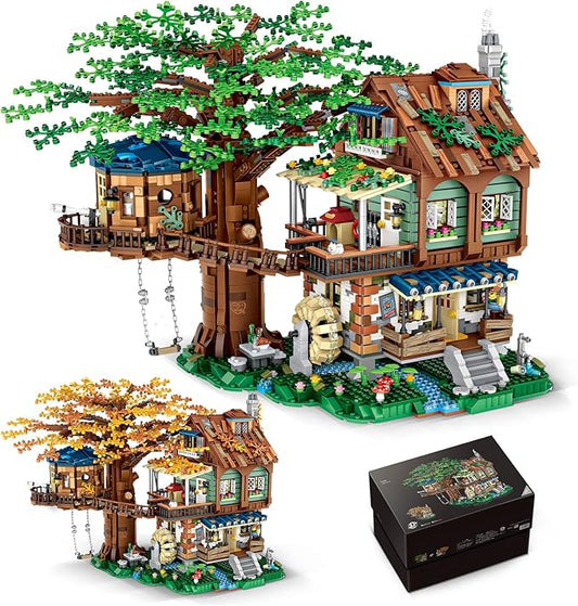 Idea Tree House Bricks Model Toys Set, Forest House Building Blocks Street View Sets, for Adults Ages 14+ Tree House Display 4761 PCS(Not Compatible with Lego Set )