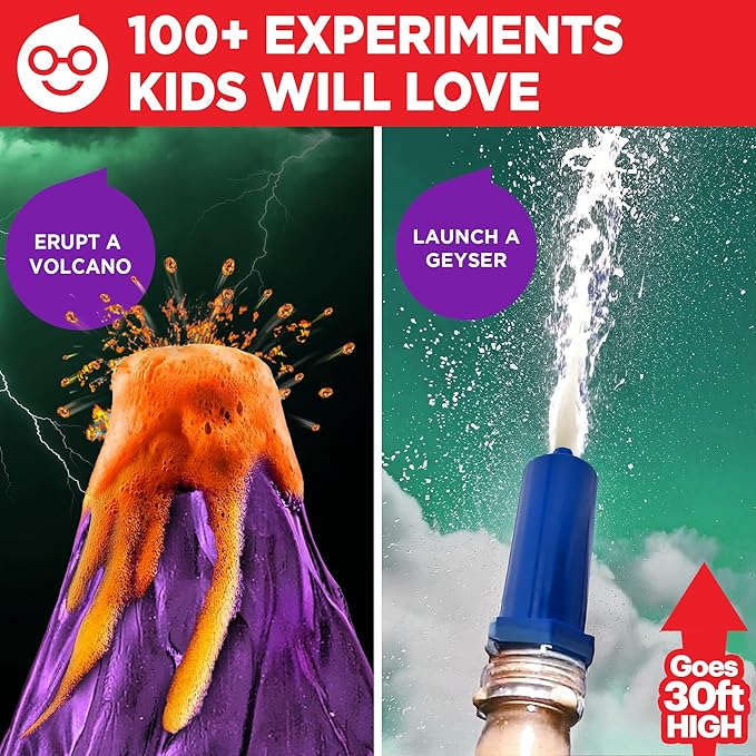 Doctor Jupiter Super Science Kit for Kids Ages 8-9-10-11-12-13-14 | Birthday Gift Ideas for Boys & Girls 8+ Years Old | STEM Toy with 100+ Experiments & Geyser Tube | Learning & Educational Kits