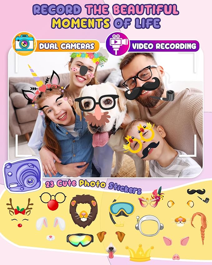 UCIDCI Kids Smart Phone Toys for Girls Ages 3-7 with Dual Camera - Toddler Phone Toys with Learning Games, Travel Toys with MP3 Music Player for Christmas, Birthday Gifts for 3 4 5 6 7 Year Old Boys
