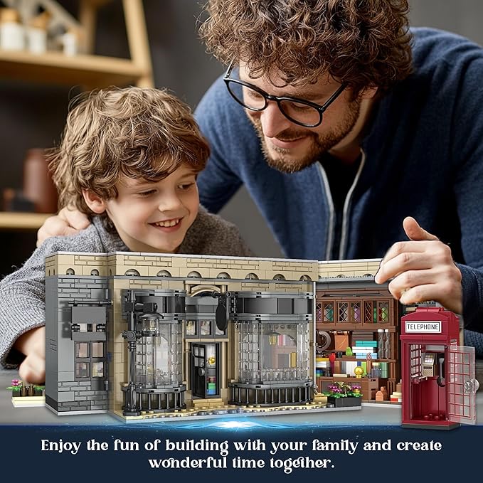 Grocery Store Building Blocks for Adults, for BookNook Building Set with LED Light, Shop Window and Telephone Booth, House Building Toy for Home Decor Bookshelf, 1368Pcs