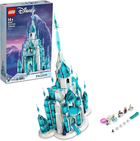 LEGO Disney Princess The Ice Castle Building Toy 43197 Disney Castle Kit to Build, Disney Gift Idea, Castle Toy for Kids Age 6+ Years Old with Frozen Anna and Elsa Mini Doll Figures and Olaf Figure
