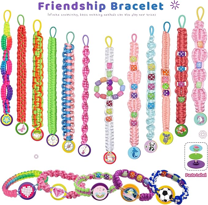 Yikusu Friendship Bracelet Making Kit for Girls, Birthday Gifts for Girls Ages 7 8 9 10 11 12 Year Old, Arts and Crafts Toys for Kids Ages 8-12,DIY Bracelet Jewelry Maker Toys Set