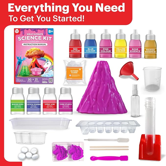 Doctor Jupiter Girls’ Ultimate Science Kit for Girls Ages 8-12| Birthday Gift Ideas for 8-9-10-11-12 Year Old Girls| STEM Learning & Educational Toys| 50+ Experiments Ultimate Starter Series