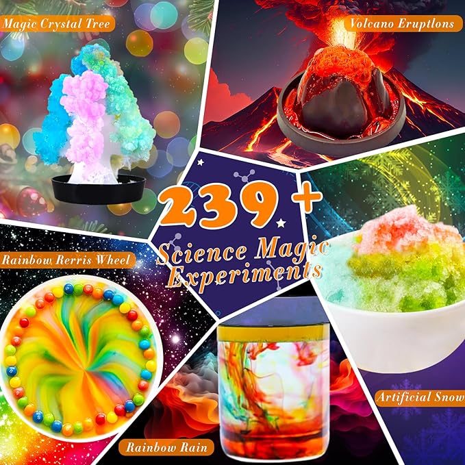 Science Kits for Kids,239+Science Experiments STEM Educational Toys with Volcano Eruption & Chemistry Set,Birthday Gift for Boys & Girls Ages 5-7-8-12