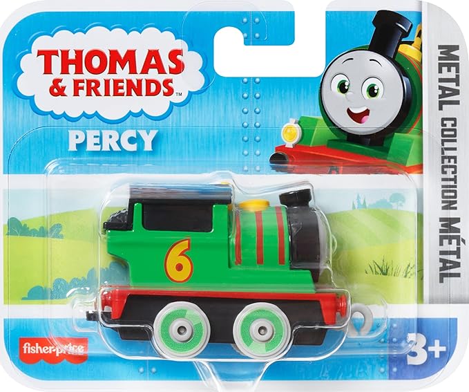 THOMAS & FRIENDS Toy Train, Percy Diecast Metal Engine, Push-Along Vehicle for Preschool Pretend Play, HBY22