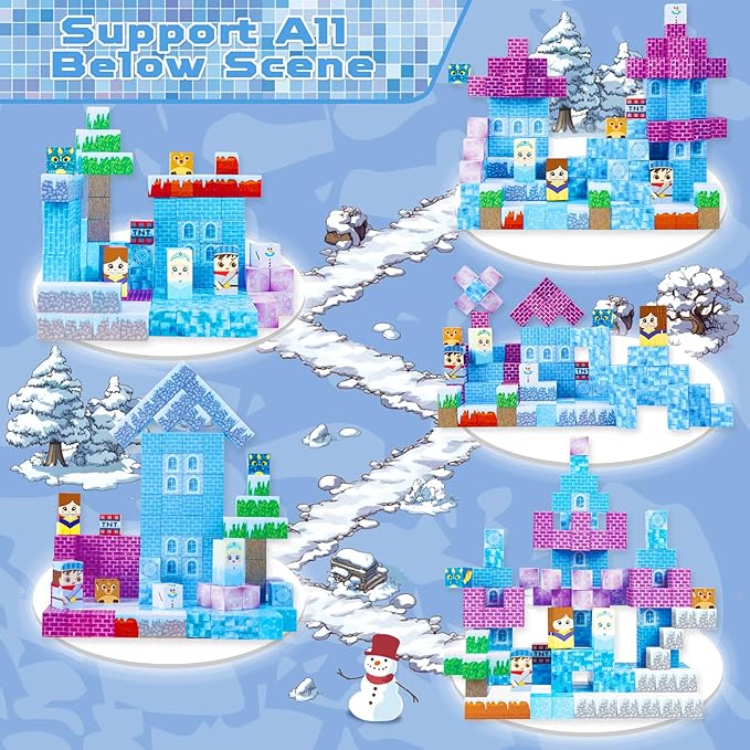 Magnetic Blocks - 150PCS Magnetic Blocks Build Frozen Castle - Magnetic Toys for Montessori Toddler Christmas Birthday Gifts - STEM Sensory Toys for 3 4 5 6 7 8 9 10 Year Old Girls