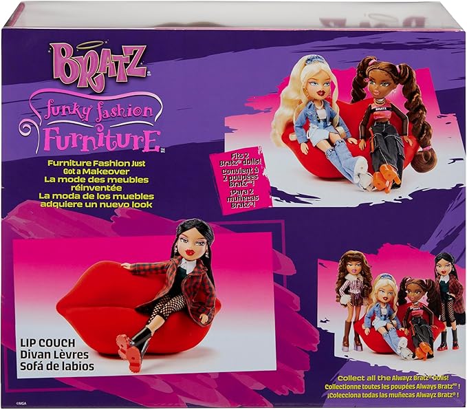 Bratz Funky Fashion Furniture Lip Couch Playset & Display, Fits 2 Dolls
