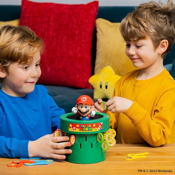 TOMY Pop Up Super Mario Kids Game - Super Mario Toys and Family Games for Game Night for Kids - Christmas Games and Ideas Board Games for Kids Ages 4 and Up