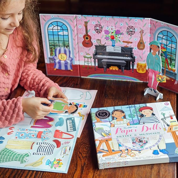 eeBoo Musician and Artist Paper Doll Reusable Set