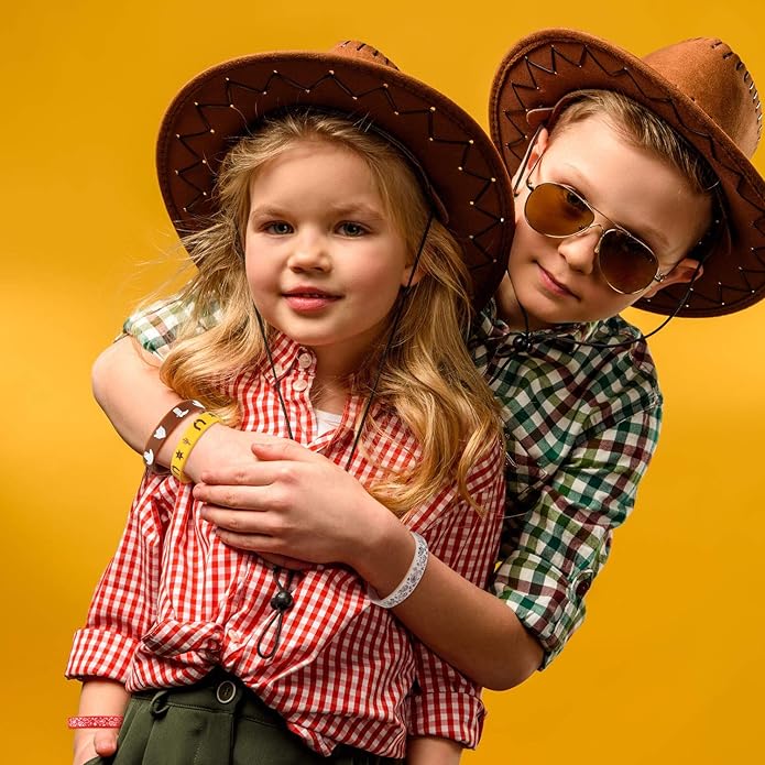 Western Party Bracelets Rubber Bracelets Silicone Stretch Wristbands for Western Themed Parties Birthday Parties