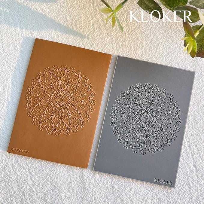 KEOKER Polymer Clay Texture Sheets Set, Clay Earring Molds for Earrings, Works with Boho Polymer Clay Cutter,The Same Effect as Polymer Clay Texture Roller, Boho Texture Sheets for Polymer Clay (1)