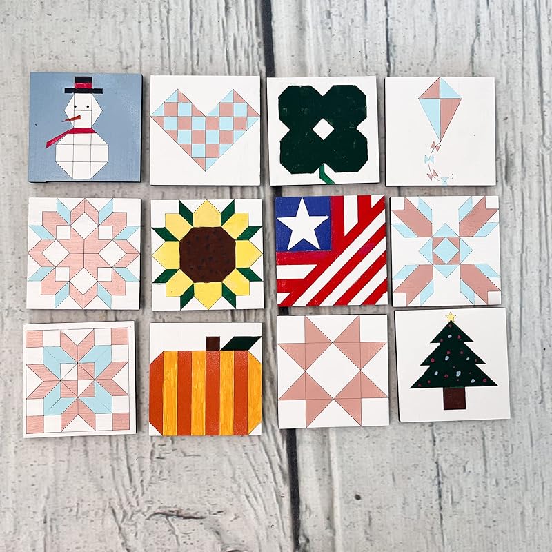 Unfinished Chain Link Barn Quilt Square Wooden Sign, Country Decor Canvas Quilting Blocks (21 inches, Slip Knot) AVTRBoutique