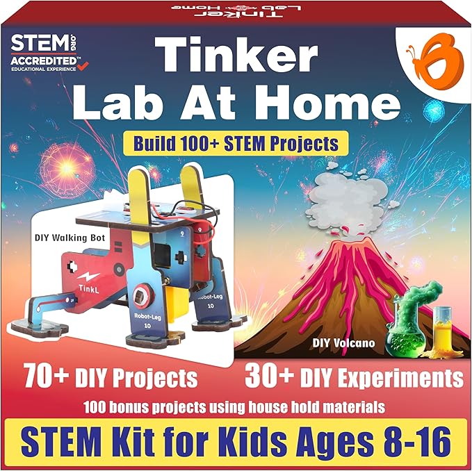 Butterfly Edufields 200+ Science Kits for Kids Age 12-14 | Gifts for 12 Year Old Boys| Circuits for Kids 8-12 | Build a Robot Kit for Kids 8-12 | Stem Kits for Kids Age 12-14 | Electronic Kit