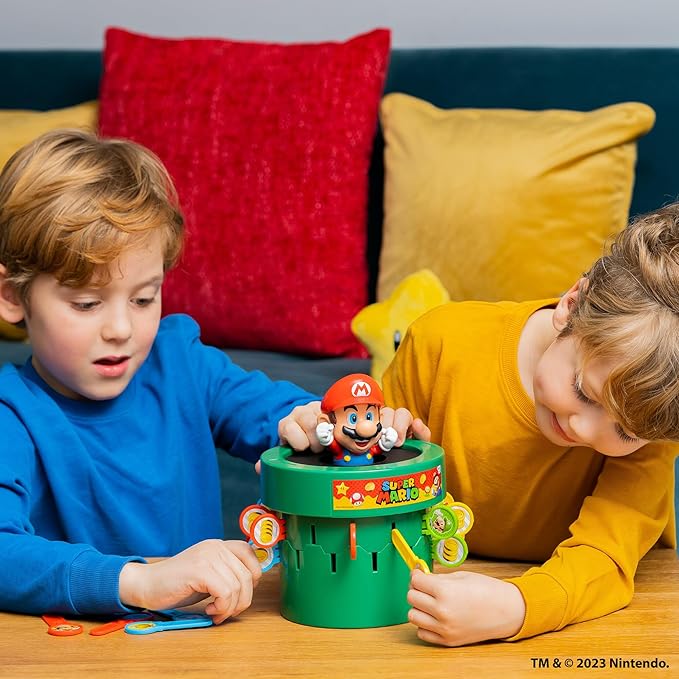 TOMY Pop Up Super Mario Kids Game - Super Mario Toys and Family Games for Game Night for Kids - Christmas Games and Ideas Board Games for Kids Ages 4 and Up