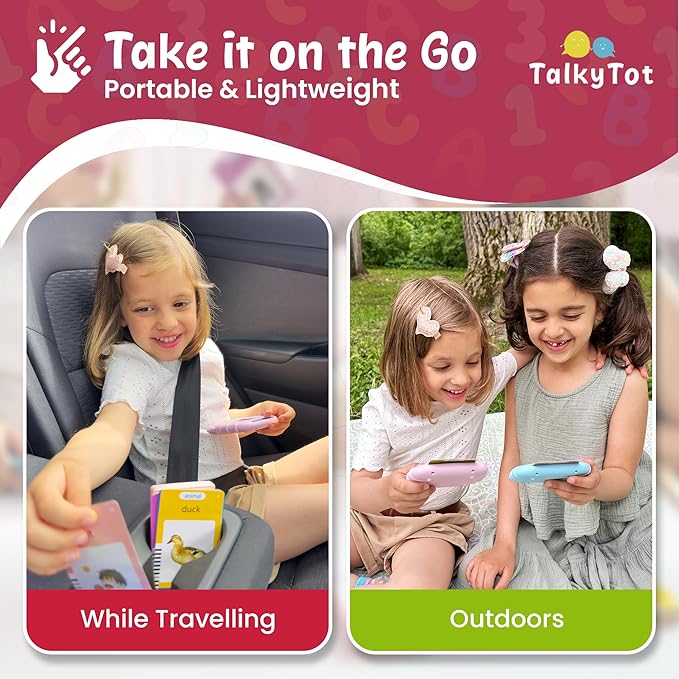 510 Words Talking Flash Cards for Toddlers 1-3, Pocket Speech for Toddlers, Card Early Education Device, Phonics Flash Cards, Word Learning Toys for Toddlers 1-3, Pocketspeech