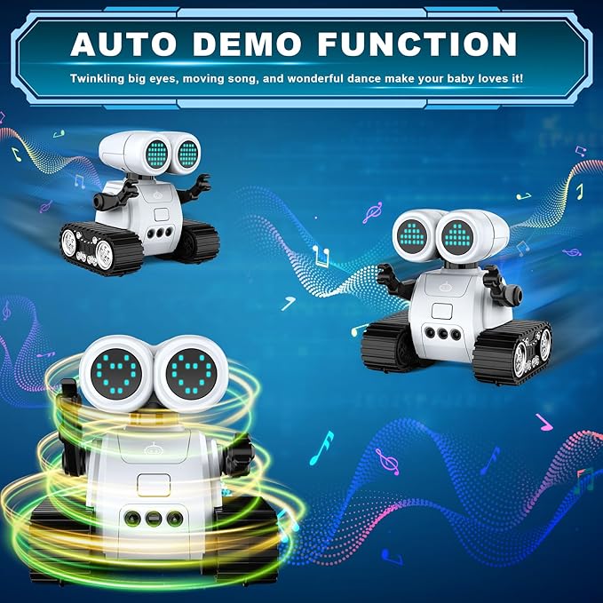 Hamourd Robot Toys for 3 Years Old Boys Girls- Robots with Walkie-Talkie Function, Gesture Sensing, Flexible Head & Arms, Programming Motion, Dance Moves, Music, and Shining LED Eyes, Kids Toys Gifts