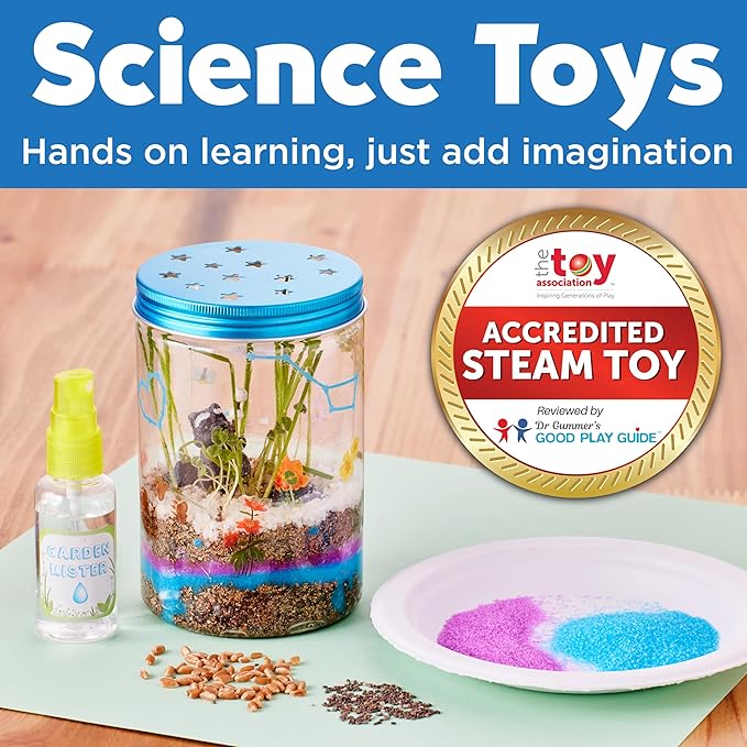 Creativity for Kids Grow 'N Glow Terrarium Kit for Kids - Educational Science Kits Ages 6-8+, Kids Gifts for Boys and Girls, Craft and STEM Projects