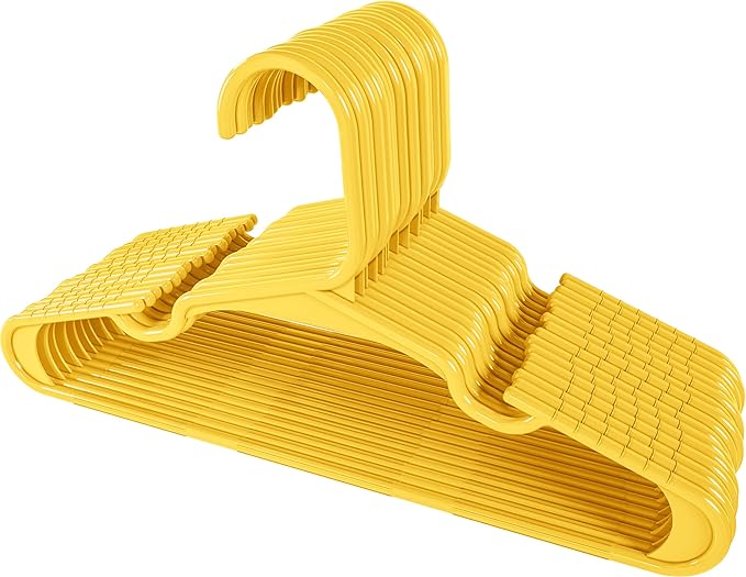 Utopia Home 20 Pack Kids Hangers - 11.5 Inch Plastic Baby Hangers for Closet - Childrens Hanger for Clothes & Infant Hanger for Closet - Ideal for Everyday Standard Use (Yellow)