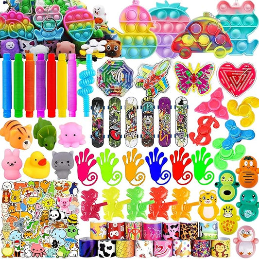 118 Pcs Party Favors for Kids, Treasure Box Toys for Classroom, Prize Box Toys for Kids Classroom, Treasure Chest for Kids Prizes Pinata Stuffers