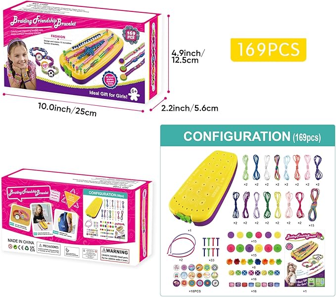 Yikusu Friendship Bracelet Making Kit for Girls, Birthday Gifts for Girls Ages 7 8 9 10 11 12 Year Old, Arts and Crafts Toys for Kids Ages 8-12,DIY Bracelet Jewelry Maker Toys Set
