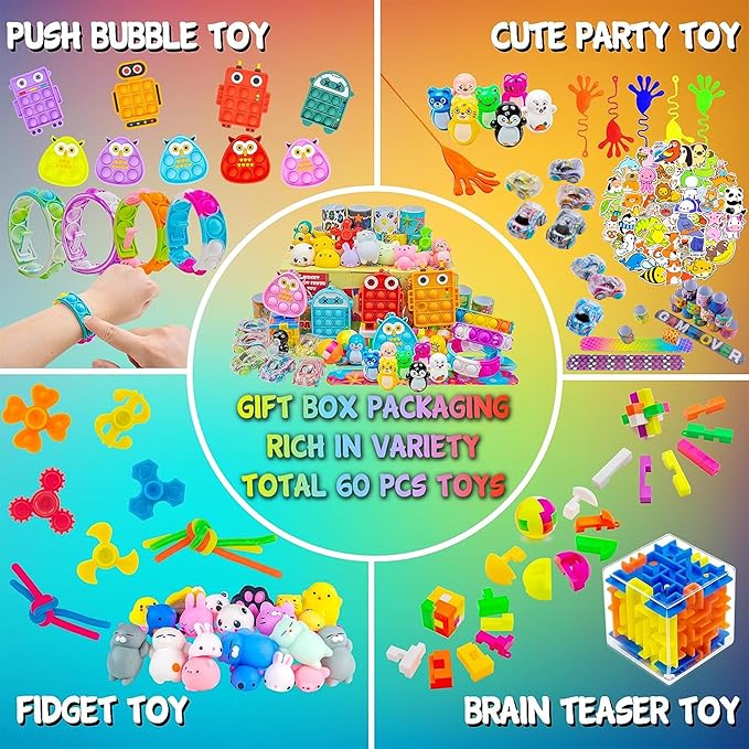 110 PCS Party Favors Toy for Kids, Pinata Stuffers, Goodie Bags Fillers, Prize Box Toys for Classroom, Treasure Chest, Birthday Party, Carnival Prizes for Boys Girls 4-8-12