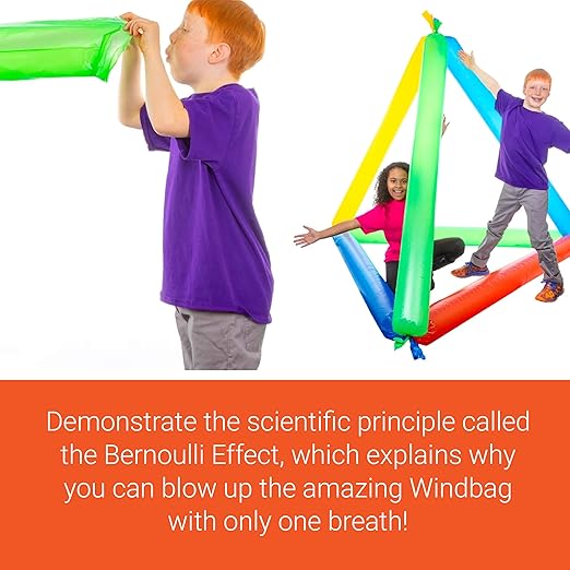 Steve Spangler Science WINDBAGS, 4 Pack – Blows Up in 1 Breath – STEM Activity for Kids – Easier to Inflate Than Regular Balloons – DIY Science Toy for Ages 6 and Up – for Classroom and Home Use