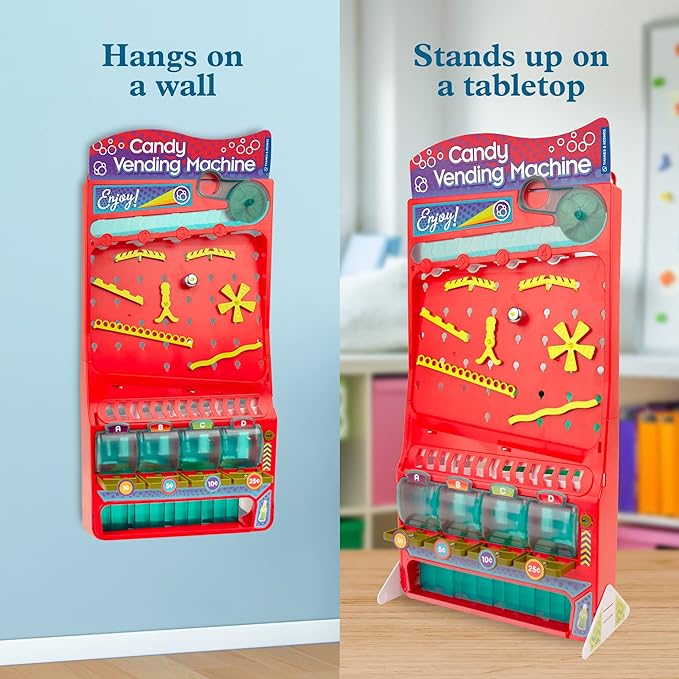 Thames & Kosmos 2-ft Tall Candy Vending Machine STEM Kit | Build Toy Vending Machine with 10 Gravity & Motion Experiments | Coin Sorting Bank | Math & Engineering Lessons