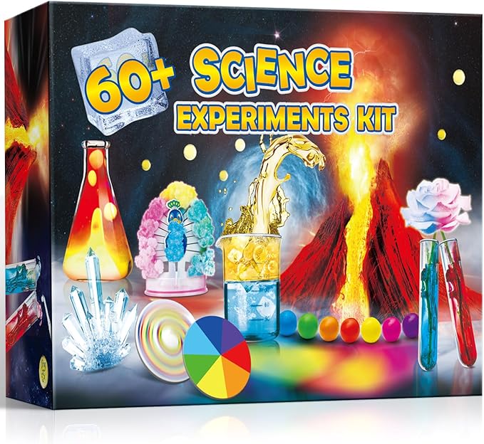 UNGLINGA 60+ Science Experiments Kits for Kids, Boys Girls Toys Gifts, Science Lab STEM Activities Educational Project with Chemistry Set, Erupting Volcano, Magic Colour
