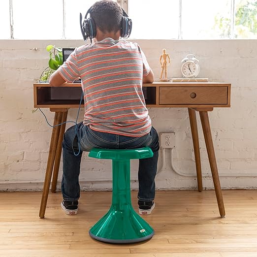 ECR4Kids ACE Active Core Engagement Wobble Stool, 18-Inch Seat Height, Flexible Seating, Green