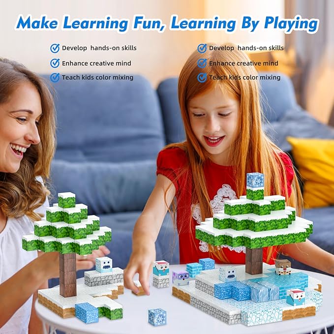 Magnetic Blocks Set 100PCS Frozen Toys Gift for Girls Boys Age 4-6 5-7 8-13 STEM Fidget Building Sensory Kids Game