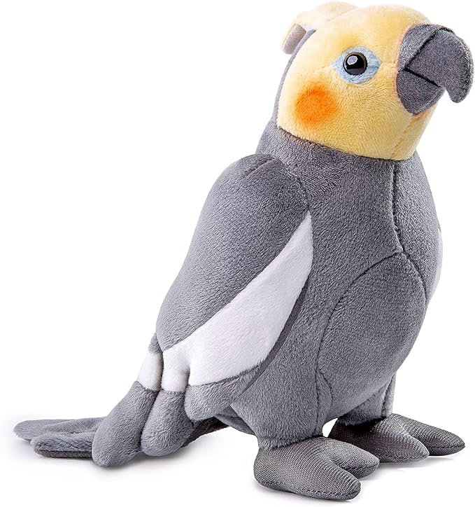 ZHONGXIN MADE Grey Cockatiel Plush Toy - Simulation 7 Inch Parrot Stuffed Animal, Cute Little Bird Doll as Gift for Your Friends