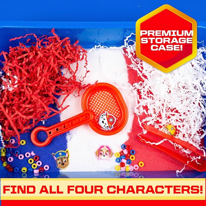 Official Paw Patrol Seek & Find Sensory Bin, Ready-to-Use Sensory Toys, Sensory Bin for Kids with Lid, Play Sand, Scoops & Tongs, Paw Patrol Toys, Sensory Toys for Toddlers 3-4