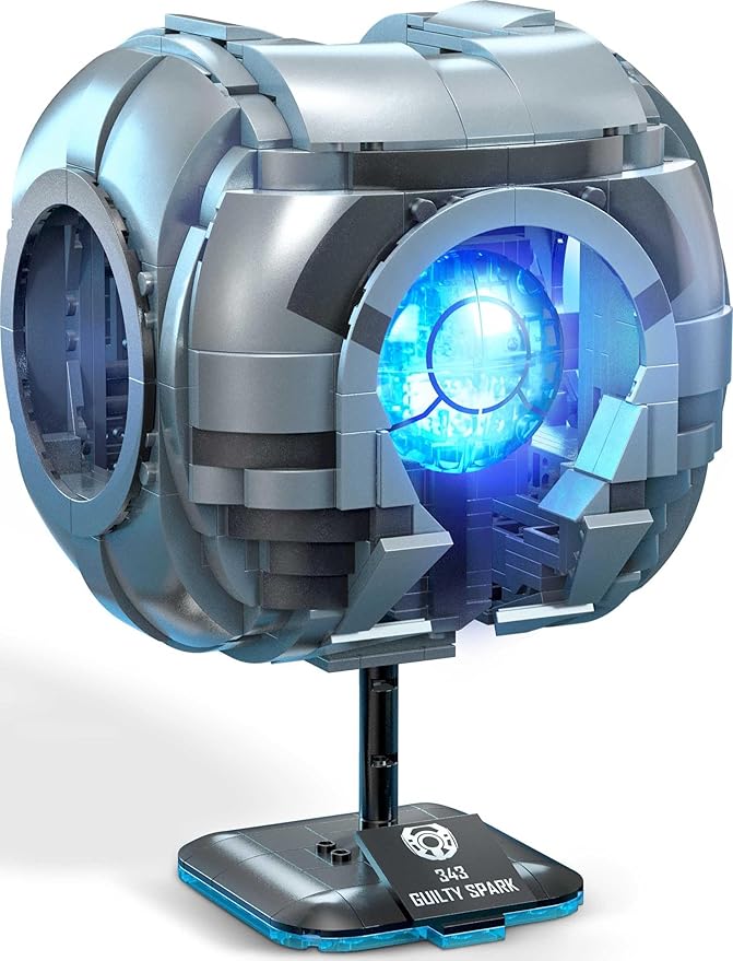MEGA Halo Model Replica Building Toy, 343 Guilty Spark with 609 Pieces, Lights & Sounds, Build & Display Set for Collectors, Gift Ideas for Adults