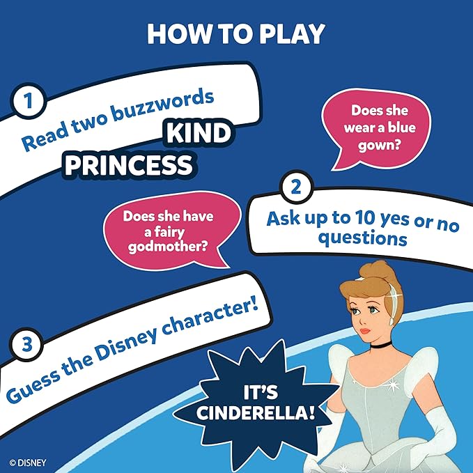 Skillmatics Card Game - Guess in 10 Disney, Perfect for Girls, Boys, Kids, Teens, Adults Who Love Board Games, Cinderella, Mickey Mouse, Moana, Valentine's Day Gifts for Ages 6, 7, 8, 9 and Up