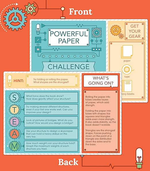 Carson Dellosa Stem Challenges Learning Cards Kit, 30 Science Projects, Stem Kits for Kids Ages 8-12, Science Experiments, Hands-On Activities for Homeschool or Classroom, Grades 2-5