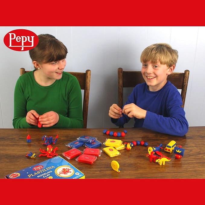 Pepy Plastilina Reusable and Non-Drying Modeling Clay; Set of 24 Bars, 1.4 Ounce Each, 8 Each of 3 Colors, Perfect for Arts and Crafts Projects, Primary Colors …